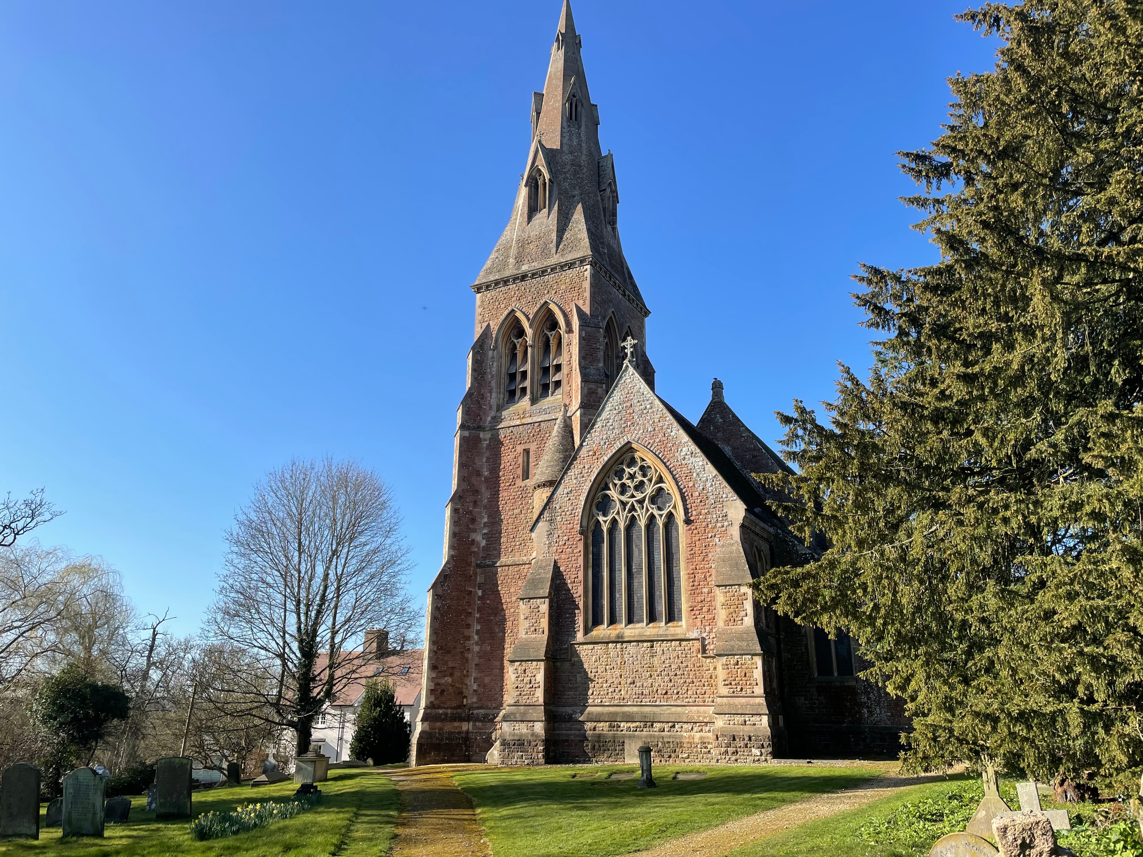 St Mary's Church, Stratfield Mortimer, with its Victorian Gothic spire.