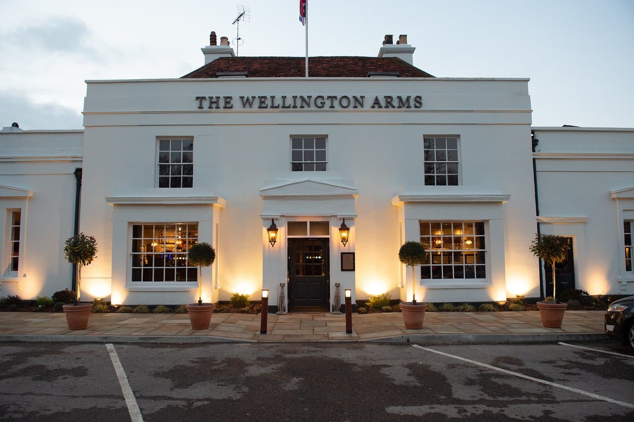 The Wellington Arms, a 17th-century coaching inn on the Wellington Estate.